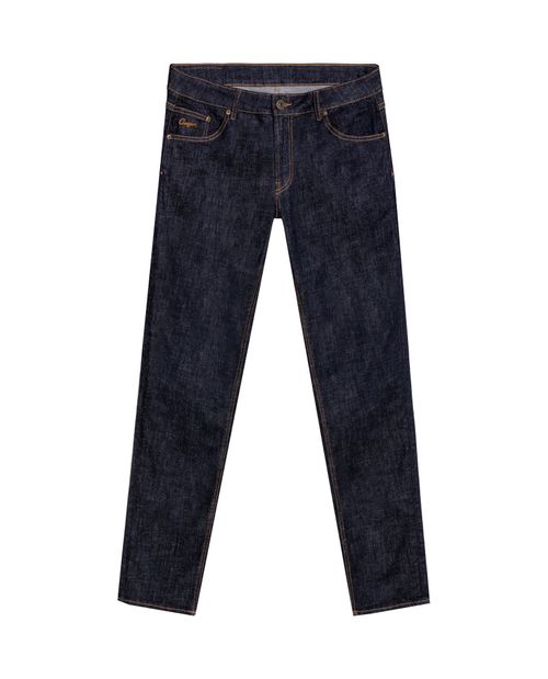 Jean de Hombre Slim Fit Tiro Medio Lavado Ultra Oscuro Básico en Mezcla de Algodón Morrison