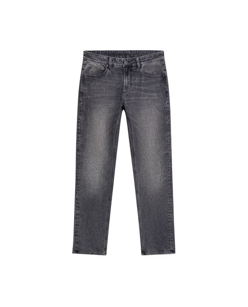 Jean de Hombre Straight Fit Tiro Alto Lavado Gris en Mezcla de Algodón Revenge