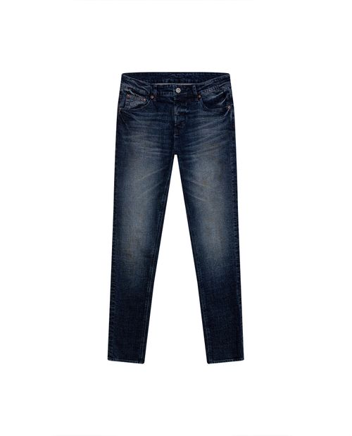 Jean de Hombre Rider Skinny Fit Tiro Bajo Lavado Ultra Oscuro con Rotos en Mezcla de Algodón