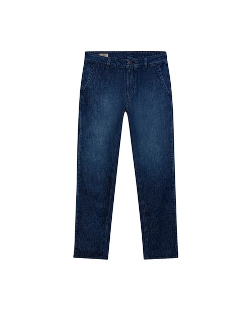 Jean de Hombre Straight Fit Tiro Super Alto Lavado Ultra Oscuro Tipo Chino en Mezcla de Algodón Revenge