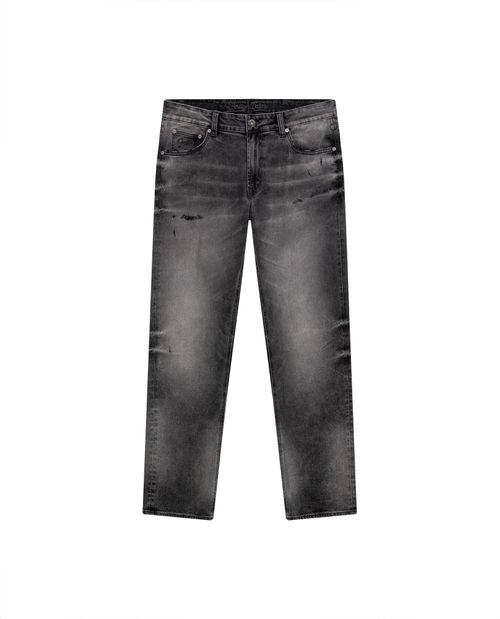 Jean Heritage de Hombre Slim Fit Tiro Medio Lavado Gris Desgastado en Algodón y Poliéster Morrison