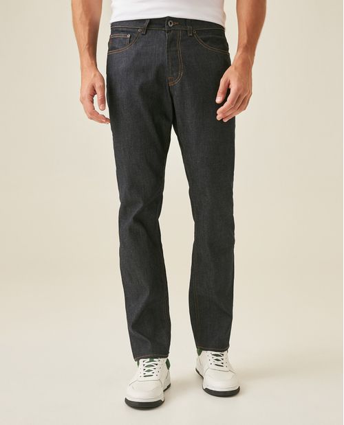 Jean de Hombre Revenge Straight Fit Tiro Alto Lavado Ultra Oscuro Básico con Presillas en Mezcla de Algodón Reciclado y Viscosa