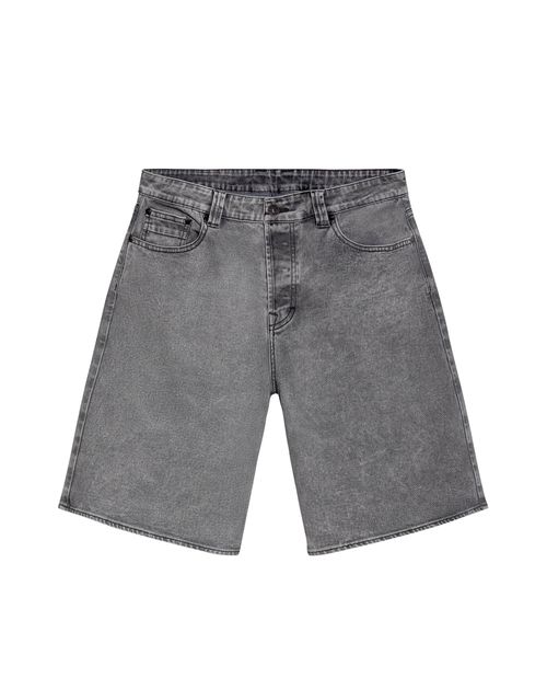 Bermuda de Hombre Tiro Medio Lavado Gris Molde Maverick en Mezcla de Algodón