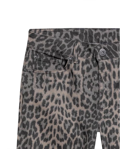 Jean de Mujer Special Fit Straigh Tiro Super Alto con Estampado Animal Print en Mezcla de Algodón Madres
