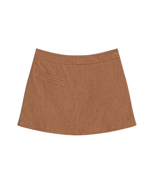 Falda de Mujer Mini de Cuero Gamuza