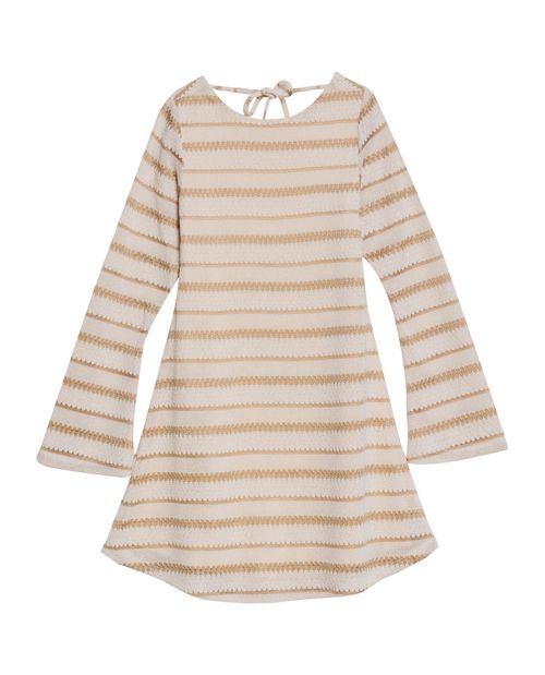 Vestido de Mujer Midi Manga Larga con Rayas