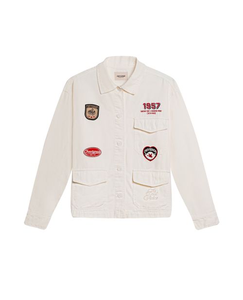 Shacket de Mujer en Algodón con Parches Decorativos