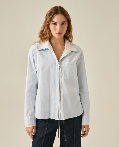 Camisa de Mujer Relaxed Fit en Algodón con Elastano