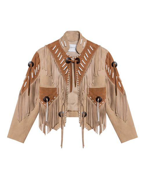 Chaqueta de Mujer en cuero Western Rodeo con Flecos