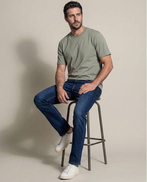 Jeans Slim Fit Lavado Oscuro Para Hombre