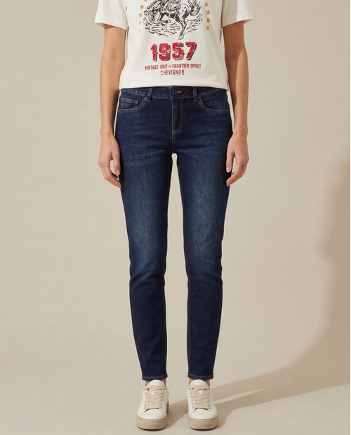 Jeans Skinny Fit Tiro Alto Para Mujer