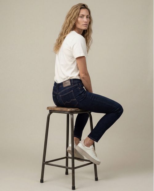 Jeans Skinny Fit Tiro Alto Para Mujer