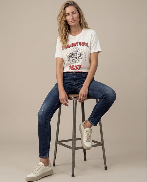 Jeans Slim Fit Tiro Alto Para Mujer