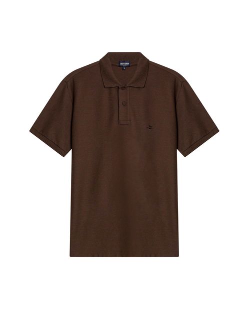 Camisa Polo de Hombre Classic Fit Manga Corta con Pato Bordado Tono a Tono en Algodón