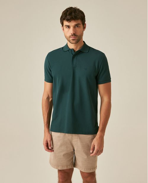 Camisa Polo de Hombre Classic Fit Manga Corta con Pato Bordado Tono a Tono en Algodón