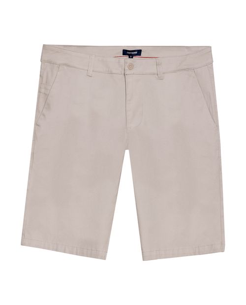 Bermuda de Hombre Tipo Chino con Bolsillos de Ribete en Mezcla de Algodón
