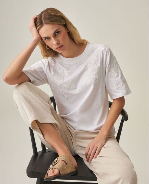 Camiseta Bordada para Mujer