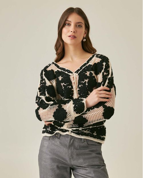 Camisa de Tejido Abierto para Mujer