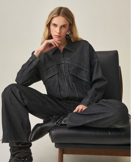 Chaqueta Bomber Denim para Mujer