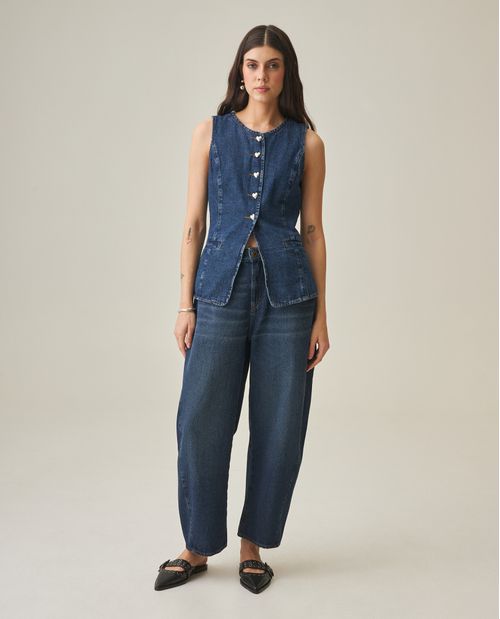 Jean Barrel Fit para Mujer