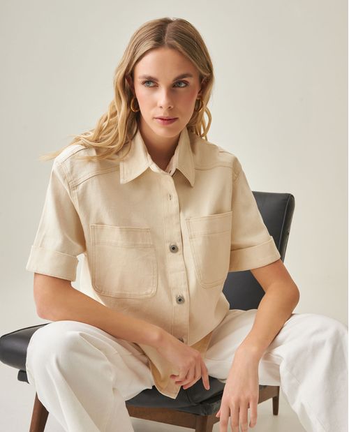 Camisa Denim Boxy para Mujer
