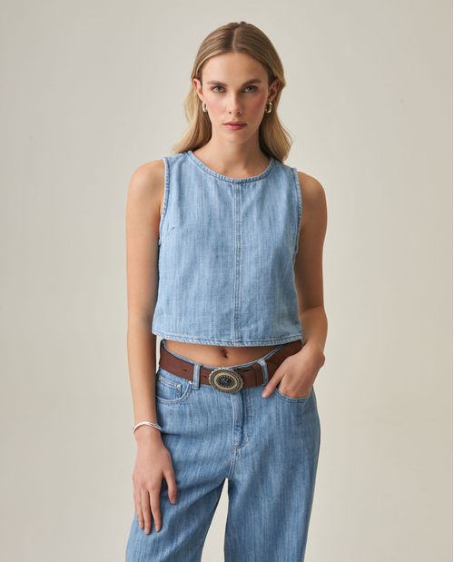 Top de Denim para Mujer