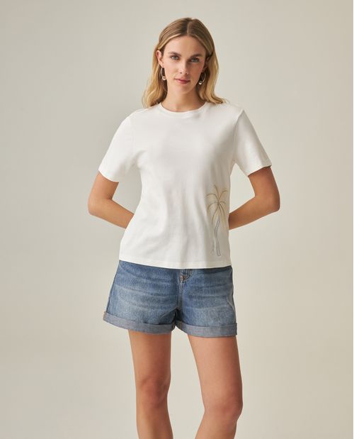 Camiseta Bordada para Mujer
