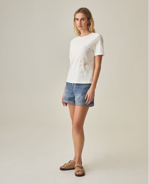 Camiseta Bordada para Mujer