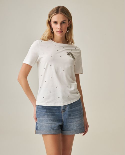 Camiseta Bordada de Mujer
