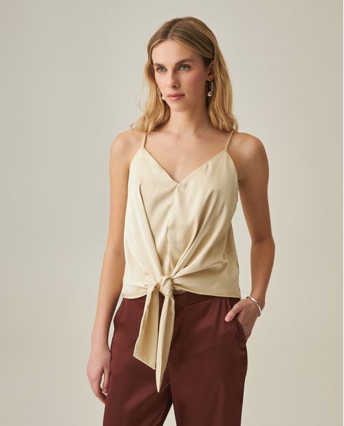 Blusa Satín con Tirantes para Mujer