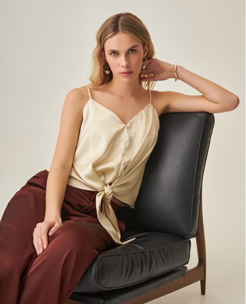 Blusa Satín con Tirantes para Mujer