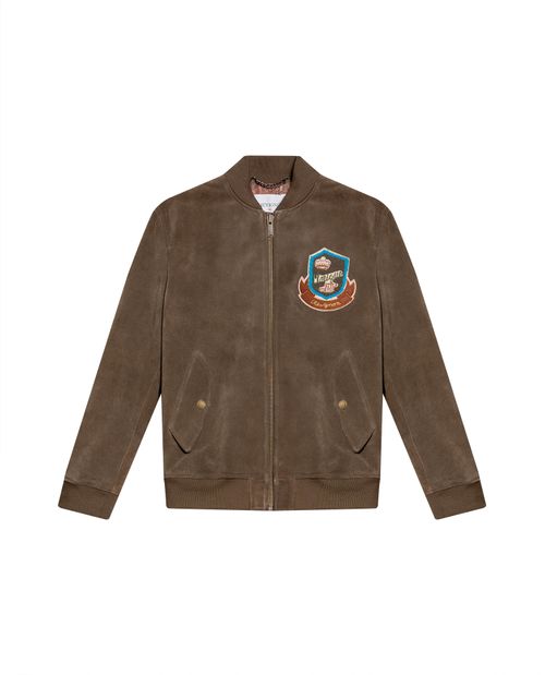 Chaqueta Bomber en Cuero de Hombre