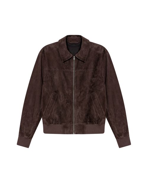 Chaqueta Bomber en Gamuza de Hombre