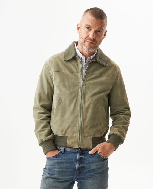 Chaqueta Aviador en Gamuza de Hombre