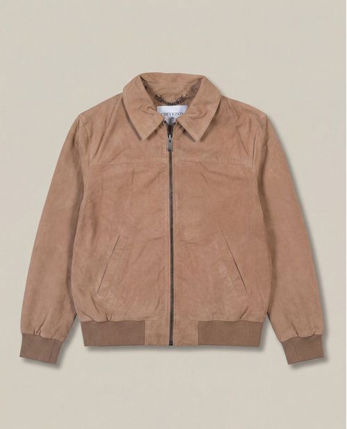 Chaqueta Bomber en Gamuza de Hombre