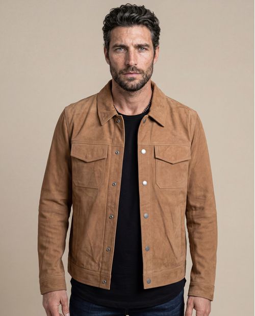 Chaqueta Trucker de Cuero para Hombre