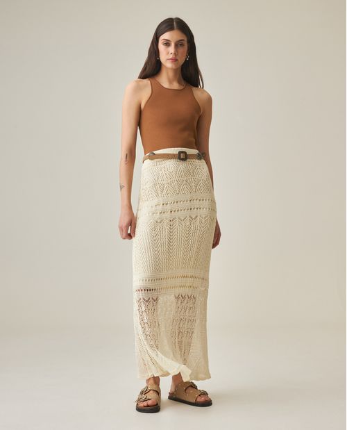 Falda Midi Tejida para Mujer