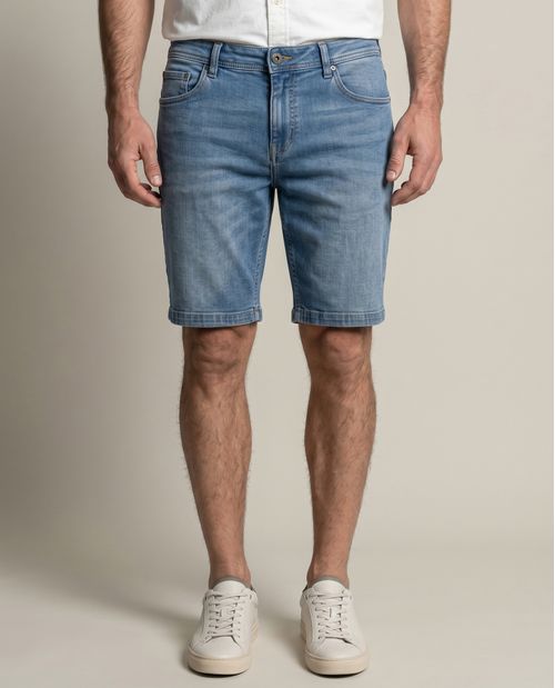 Bermuda de Hombre Regular Fit Tiro Medio Lavado Medio Detalles Tipo Chino en Algodón Orgánico
