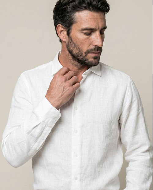 Camisa de Hombre Rodeo Manga Larga Relaxed Fit sin Bolsillos en Lino