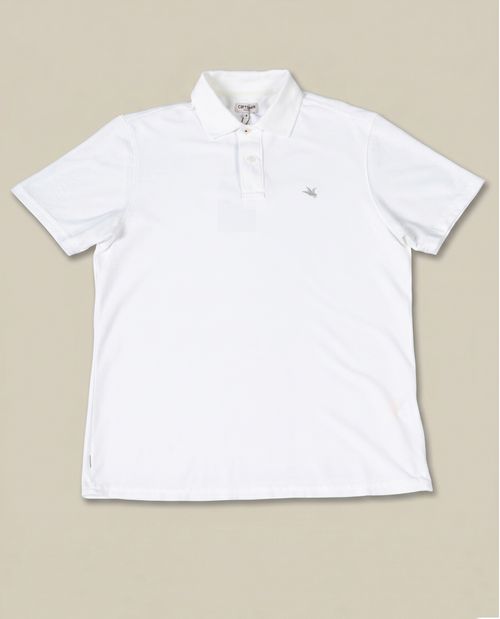 Camisa Polo de Hombre Classic Fit Manga Corta Tela Piqué Diagonal en Mezcla de Algodón