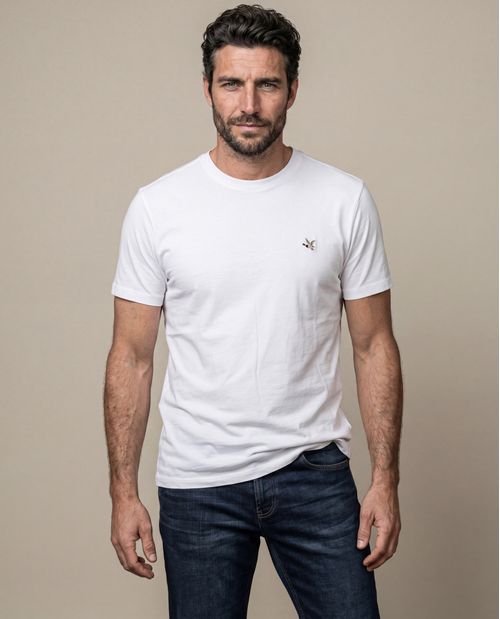 Camiseta Básica de Hombre, Slim Fit Cuello Redondo - Algodón Pima