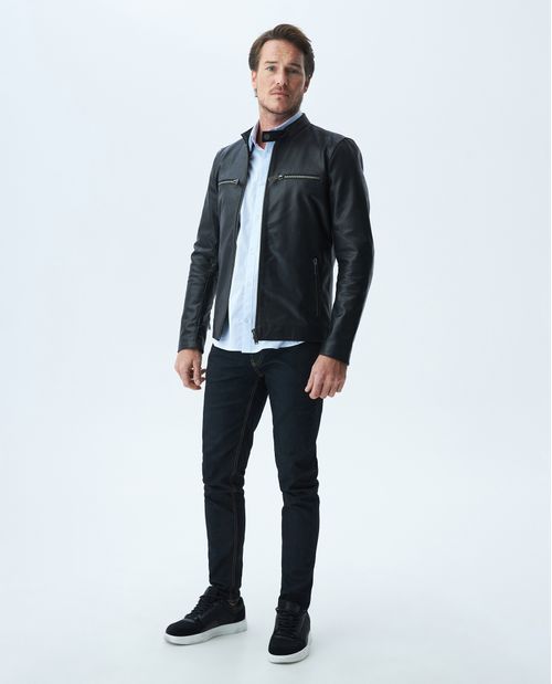Men's Jackets: Cuero & Poliéster Elegance