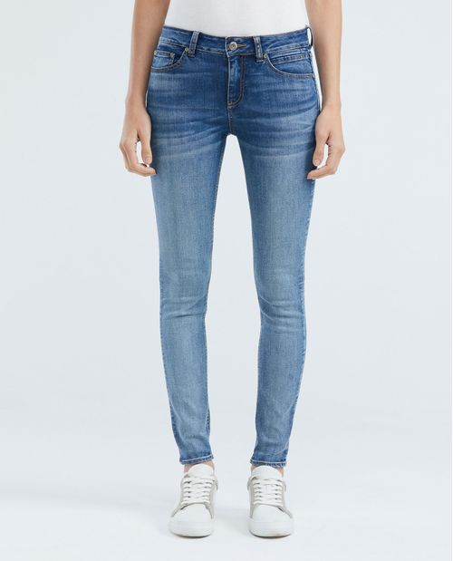 Jean de Mujer Low Rise, Rusty, Bota Skinny - Azul Medio