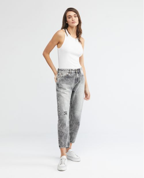 Jean de Mujer Medium Rise, Boyfit, Boot Cut - Heritage Gris Oscuro