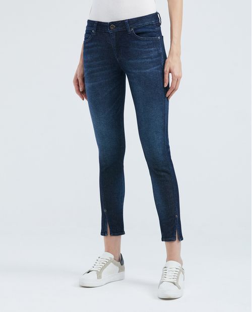 Jean de Mujer Low Rise, Rusty, Bota Skinny - Azul Ultra Oscuro