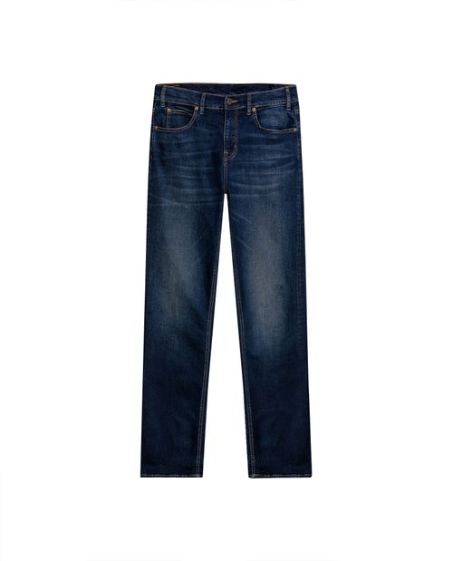 Jean de Hombre Slim Fit Tiro Medio Bootcut Lavado Oscuro en Mezcla de Algodón Frontier