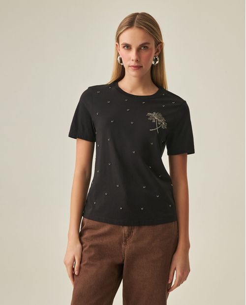 Camiseta Bordada de Mujer
