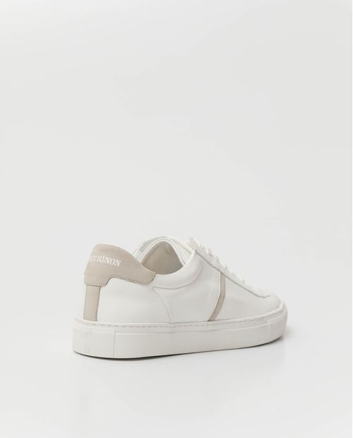 Tenis de Hombre en Cuero, Caña Baja Horma Básica Estilizada - Cuero Anilina Liso + Nobuck