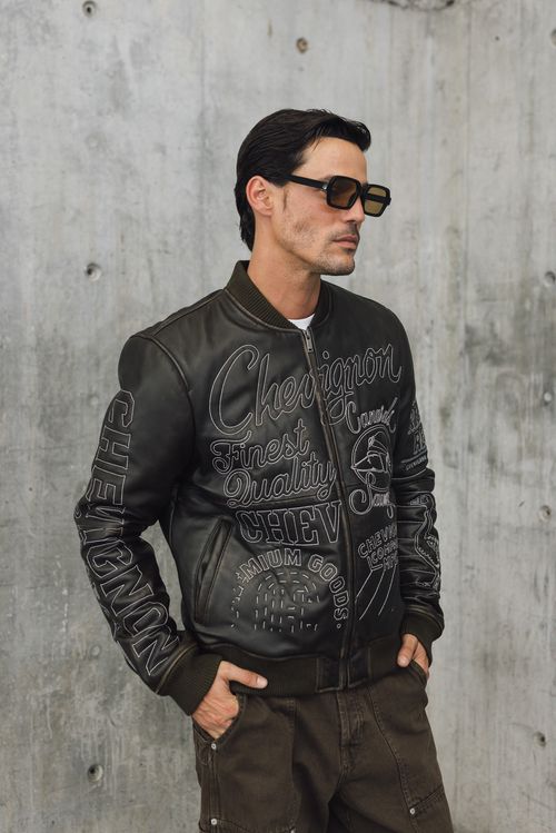Chaqueta Bomber Bordada al Tono para Hombre - Colombiamoda