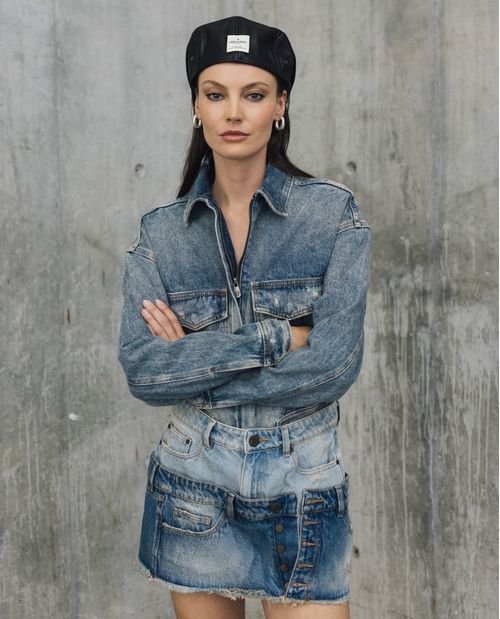 Chaqueta Cropped en Denim para Mujer - Colombiamoda